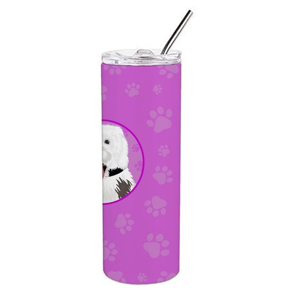 Doodle Silver and White #2 Stainless Steel 20 oz Skinny Tumbler, Pink - Picture 3 of 4